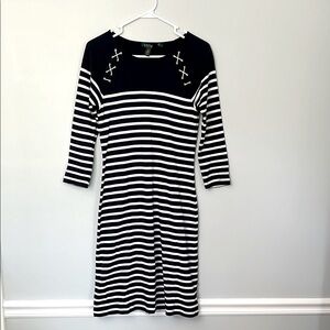 Lauren Ralph Lauren Navy and White Striped Dress